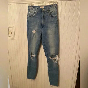 Mother The Swooner Ankle Fray High Rise Skinny Jeans Size 25
